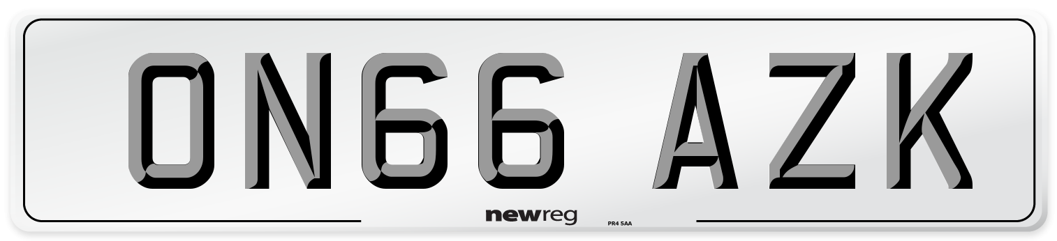 ON66 AZK Number Plate from New Reg
